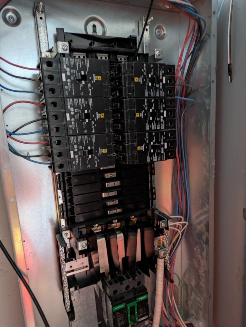 Panel interior with breakers