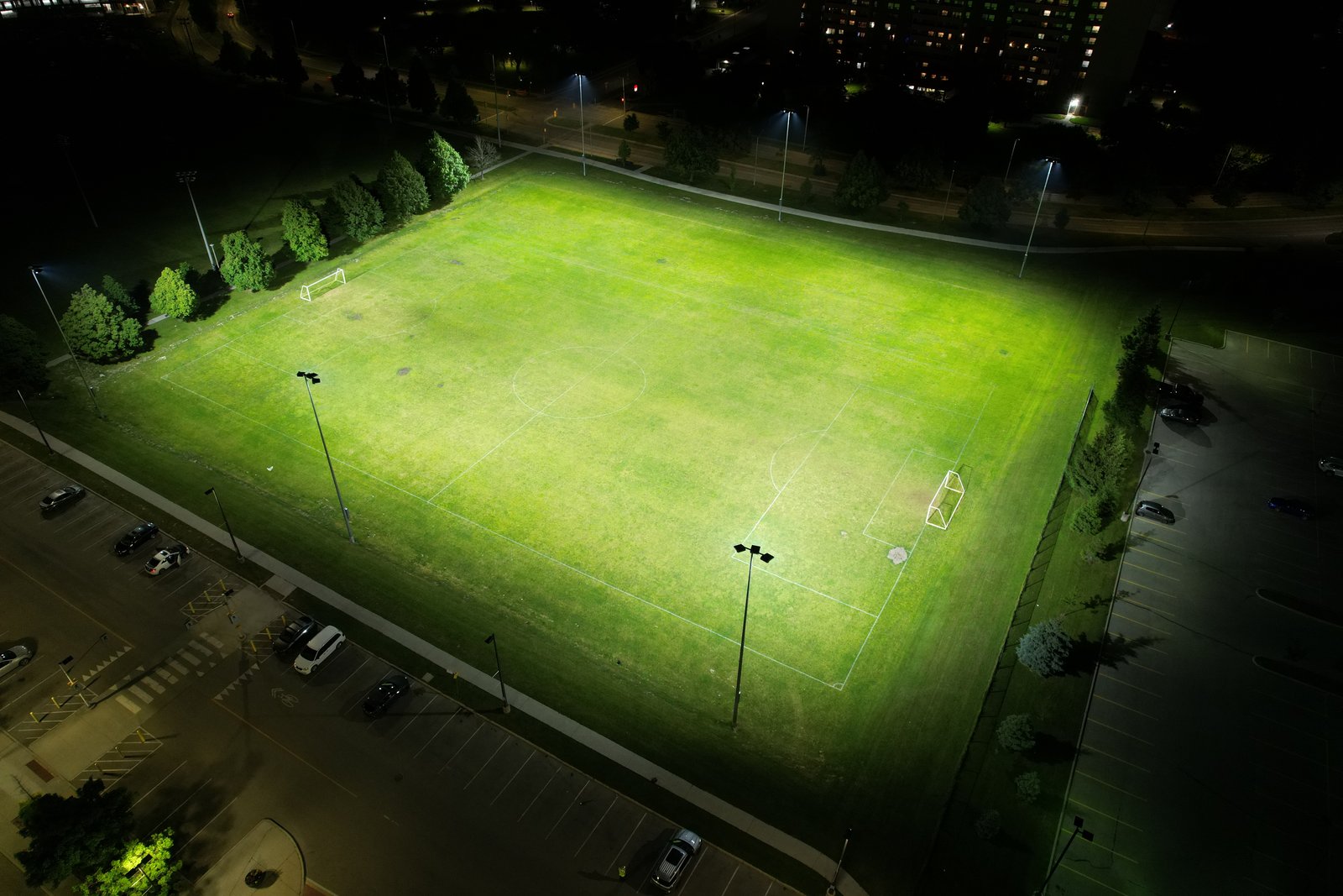 Harwood soccer field lighting