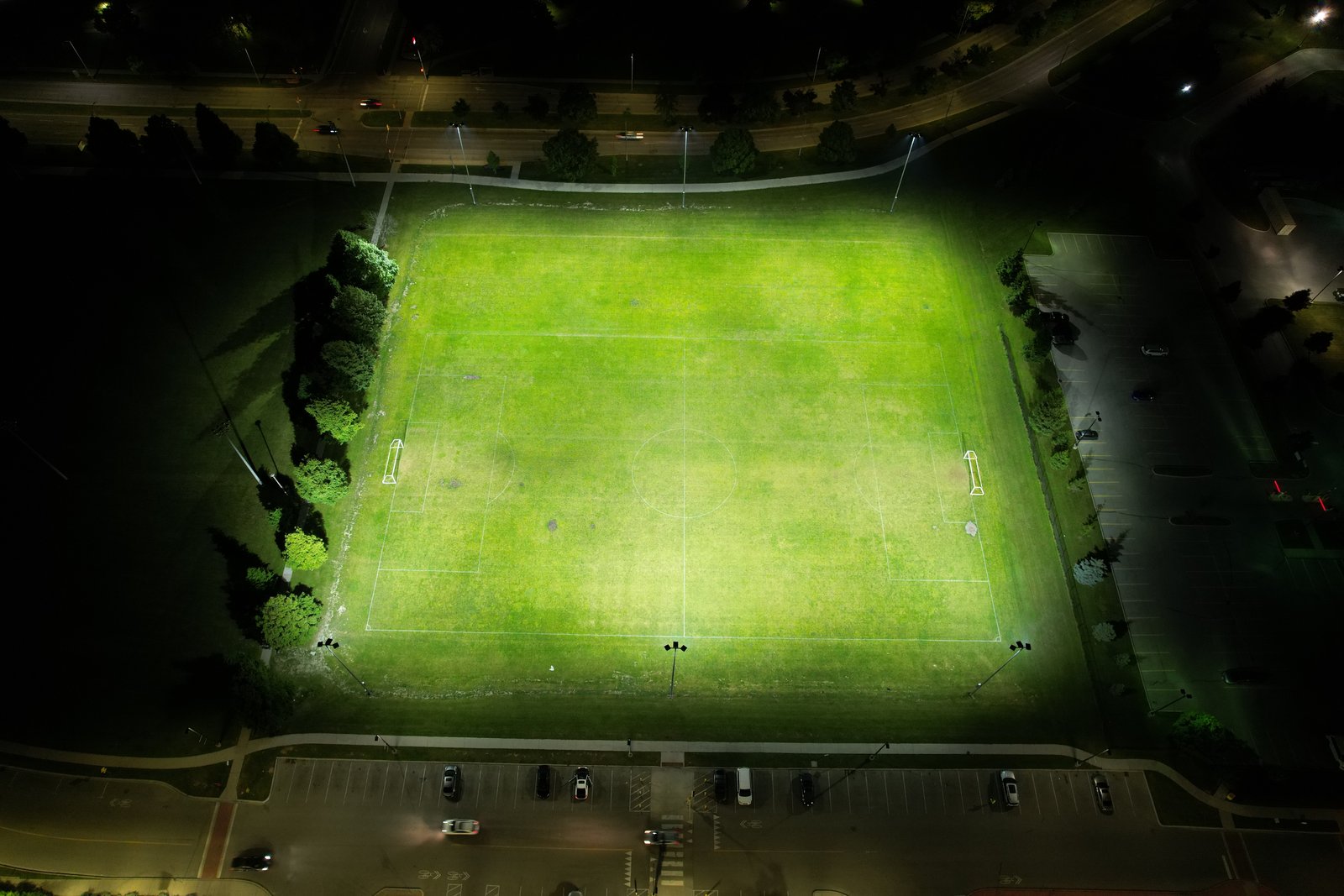 Harwood soccer field at night 4
