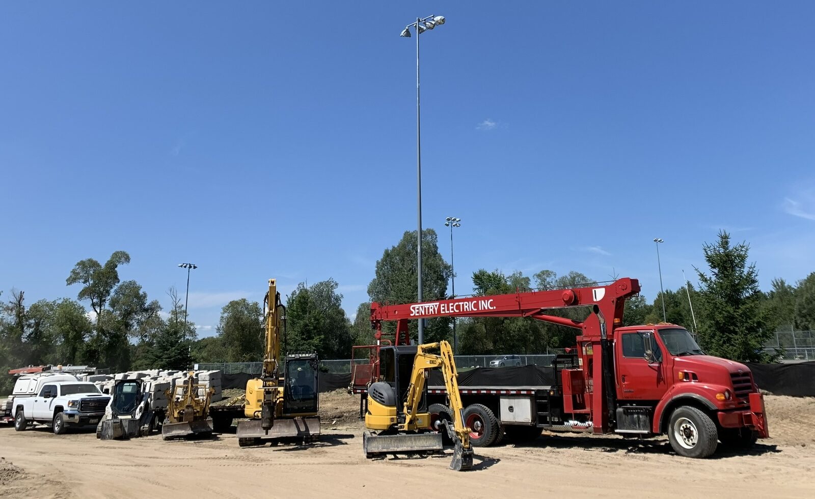 Sentry Electric crew and equipment on site