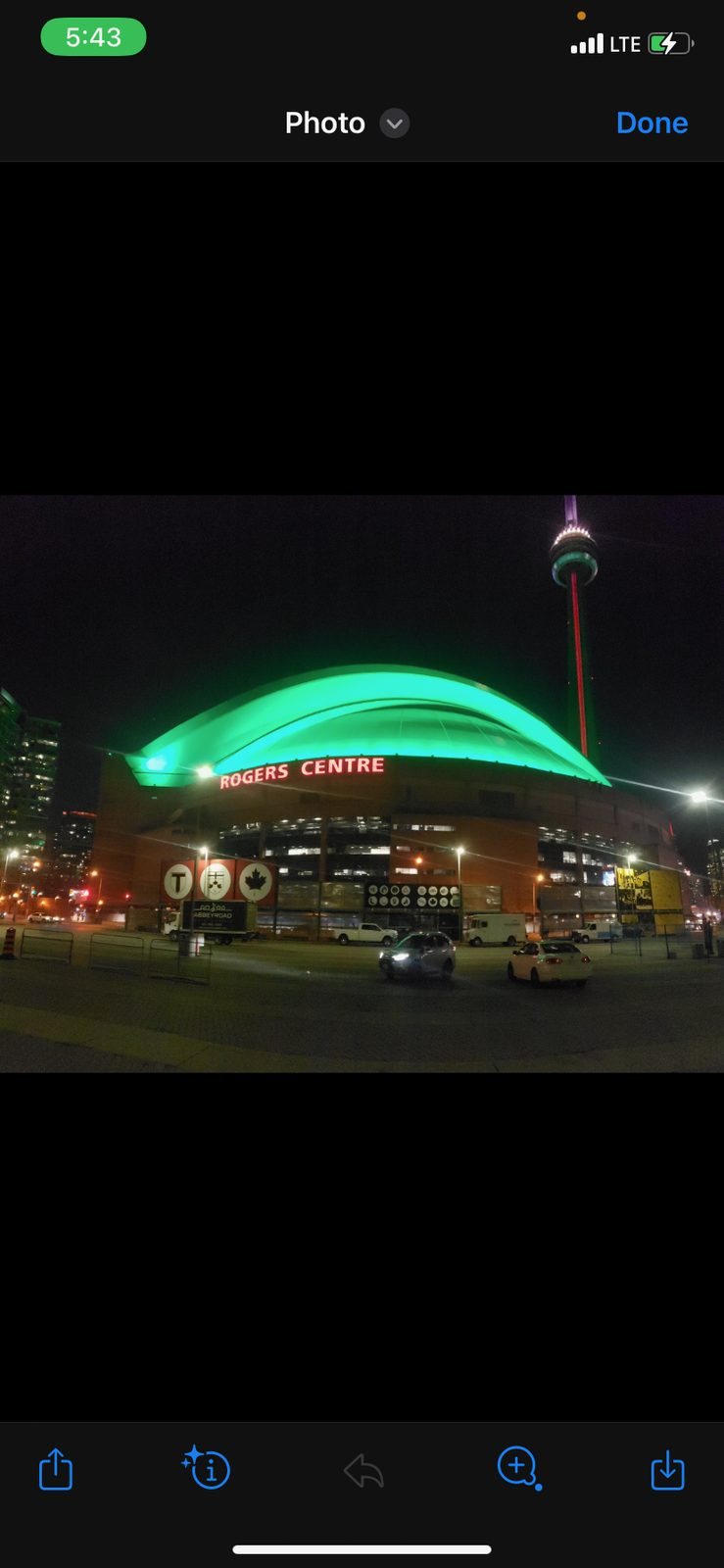 Rogers Centre green lighting