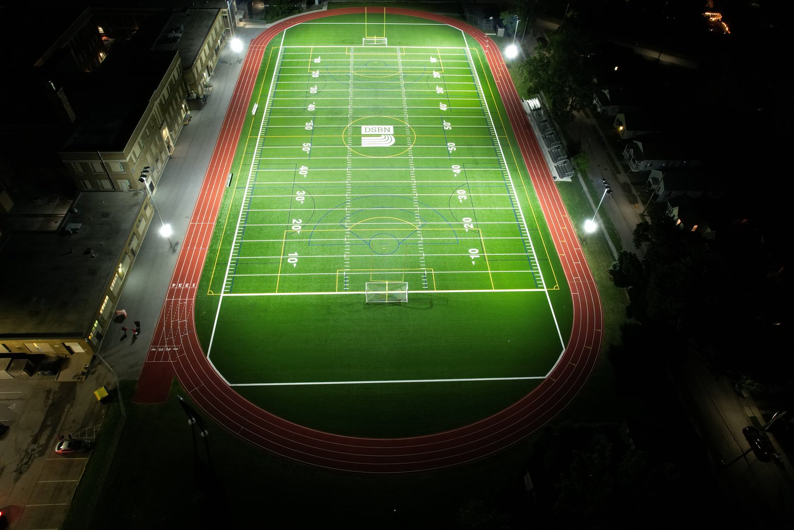 St. Catharines Collegiate field and track at night 2