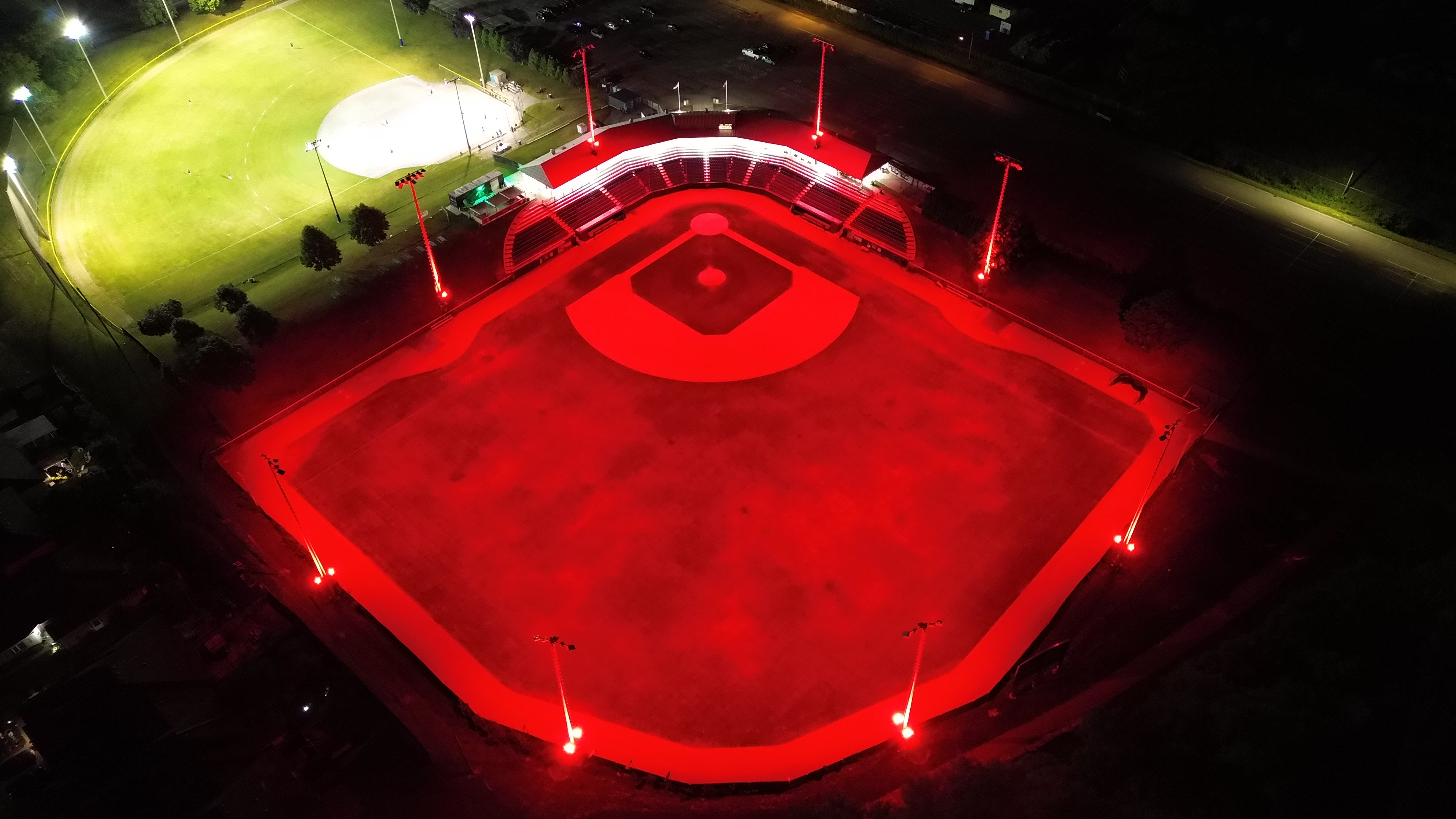Stadium in full red colour